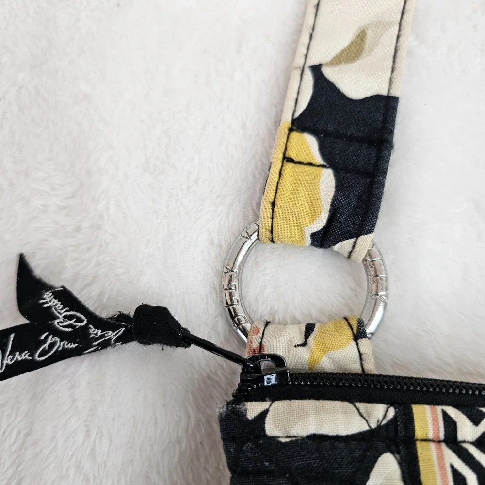 Vera Bradley Dogwood On The Go Hipster Crossbody Purse Bag Black Yellow White